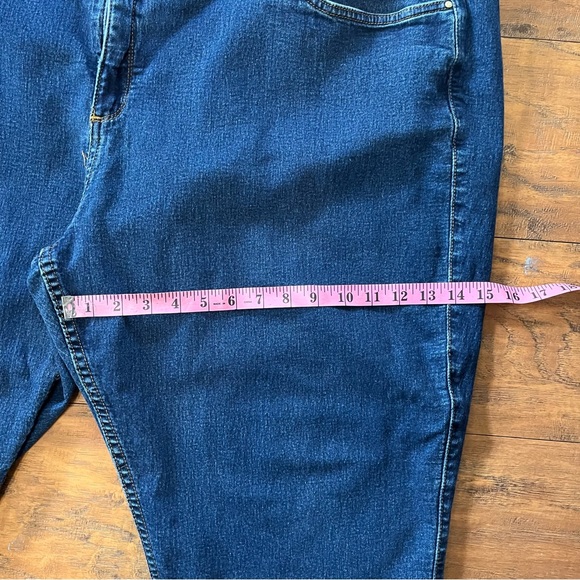 Plus size Wmns ralfaedo dark wash denim jeans tapered ankle stretchy Sz 30W - Picture 7 of 12